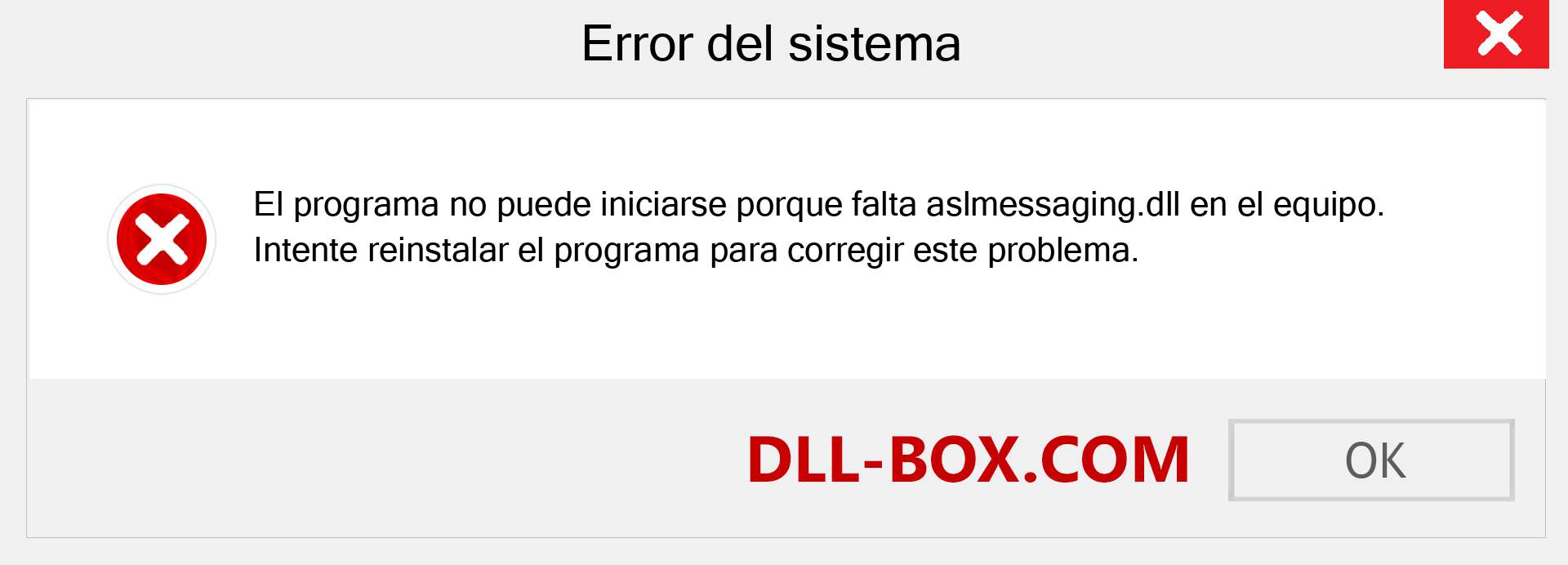 ¿Falta el archivo aslmessaging.dll ?. Descargar para Windows 7, 8, 10 - Corregir aslmessaging dll Missing Error en Windows, fotos, imágenes